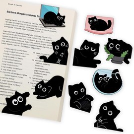 AUNMAS 10 Uds. Marcapáginas Magnéticos Marcador de Página Clips para Marcar Libros Accesorios de Lectura con Suave para Amantes de los Libros Amantes de los Gatos