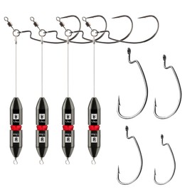 Booms Fishing TR1 Tokyo Rig Kit with Hooks, 4pack 1/4oz