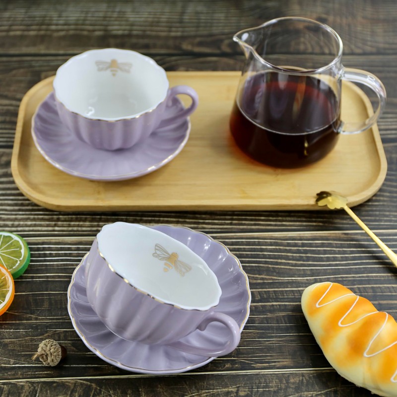 YBK Tech Strengthen Porcelain Cup and Saucer Set, 9oz Cup