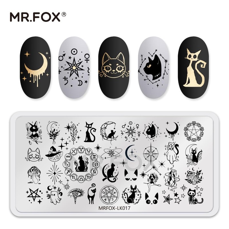 5 Pcs Nail Plates Stamping Set Starry Star Moon Esoteric