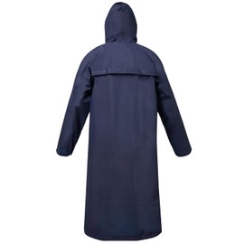 RainRider Long Raincoat for Adult Waterproof Lightweight Rain Jacket Reusable Rainwear(Navy,S)