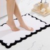 ORTIGIA Cute Scalloped Bathroom Rugs Non Slip Washable, Quick Dry