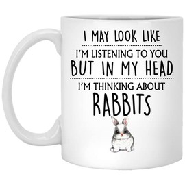 Funny Rabbit Owner Mug - 11oz, Crazy Rabbit Lady, Women's Gift