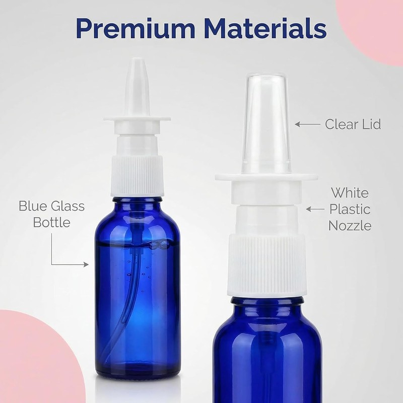 ericotry 6PCS 10ml/0.34oz Empty Glass Refillable Nasal Spray Bottles Fine