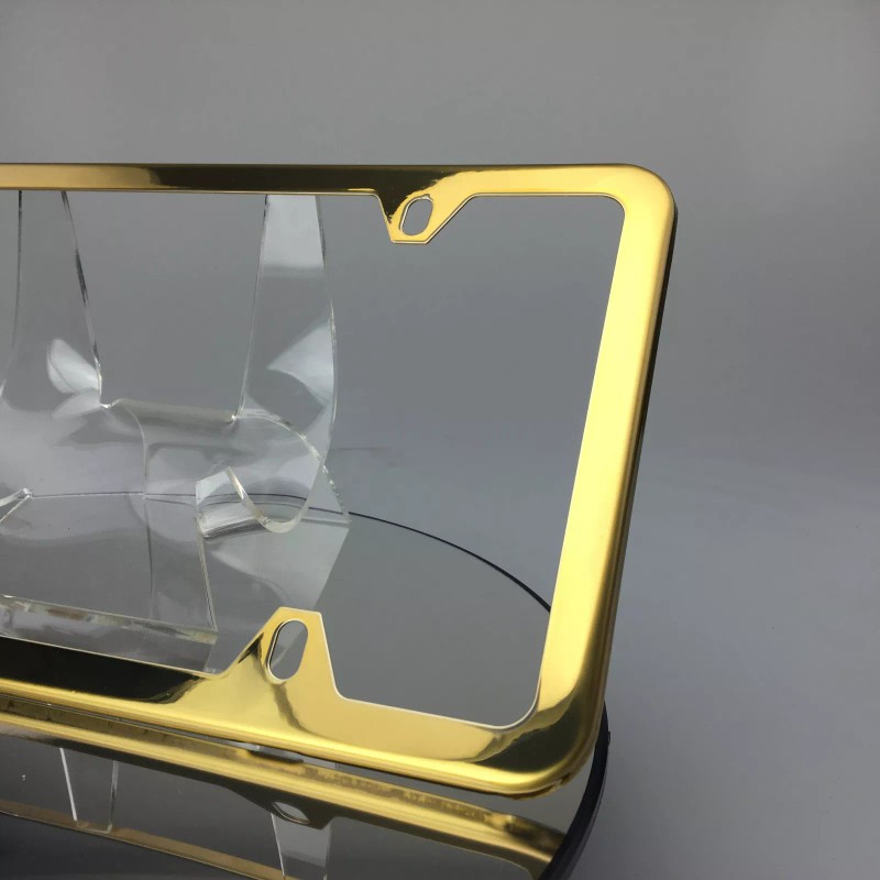 MotorVehicleParts Chevy 4 Holes Powder Coated Gold Stainless Steel License