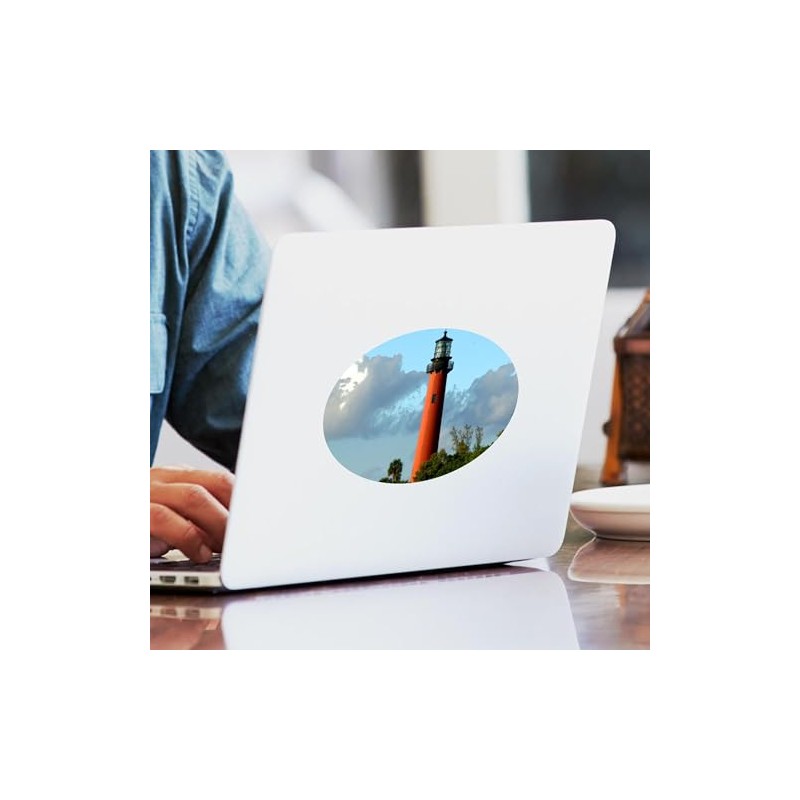 CafePress Jupiter Lighthouse Paint Effect Oval Car Bumper Sticker