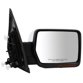 ORRIGEY Power Heated Tow Mirrors Puddle Light Turn Signal For 2004-2014 Ford F150 Chrome