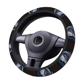 Dragon and Rose Steering Wheel Covers,Anti Slip Sweat Absorption Elasticity Car Accessories Steering Wheel Protector Universal 15 Inch for SUV Sedan Vans Trucks