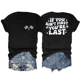 BANGELY Start Your Engines Tshirt Checkered Flag Racing Shirts Raceday Casual Unisex Short Sleeve Tee Tops