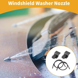 A ABSOPRO Windshield Washer Nozzle Kit for Ford for Mustang 2017 Windshield Spray Nozzles Wiper Spray Washer Jet No.FR3Z17603AA 2 Pcs 1 Meter Fluid Hose