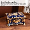 Royalblue Rhinestone Jewelry Box Ring Retro Flower Engraved Earrings Necklace
