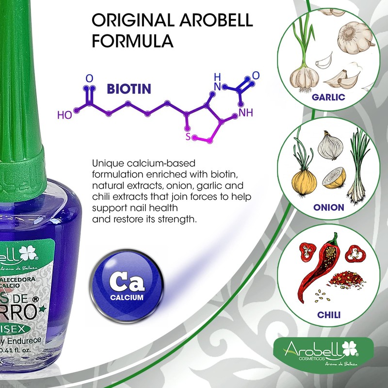 Arobell Iron Nail Hardener, No more brittle nails, for Unisex,