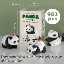 QMEAKMONY Mini Building Blocks Panda Sets Cute Micro Mini Panda Building Bricks for Adults Micro Nano Bricks Perfect Party Favors for Teenagers(983 PCS)