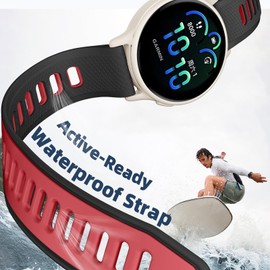 GEAK 20mm Watch Band Compatible with Garmin Venu/Venu Sq Watch Band, 20mm Quick Release Soft Silicone Sport Replacement Straps for Vivoactive 5 Watch Band/Vivoactive 3/ Forerunner 245/Music/645/Music