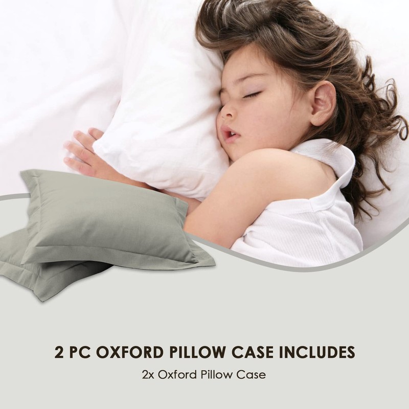 Pizuna Pure Cotton Standard Pillowcases 2 Pack Silver 50x75cm, 600