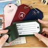 Etiqueta personalizada de piel sintético para equipaje, 4.5" x 2.5"