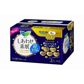 Laurier Bare Skin, Ultra Slim, For Especially Many Nights, With Wings 400 (Pack of 9)