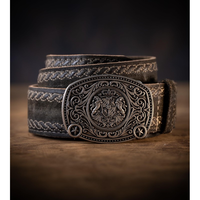 Traditional Costume Belt with Embroidery - Genuine Leather Belt, Original