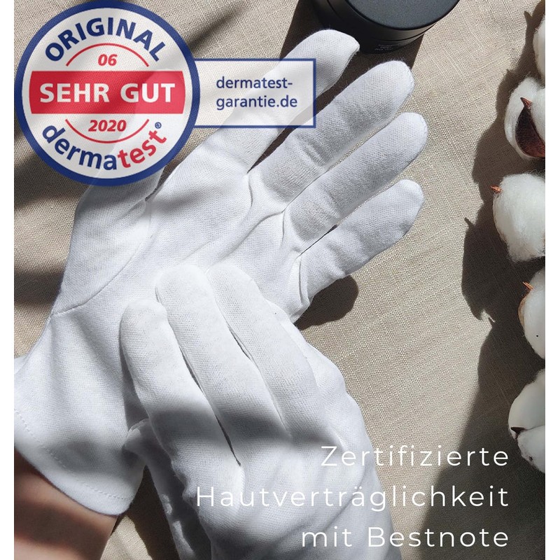 Dermatest: Very Good Cotton Gloves, White Gloves Made of 100%