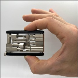 DACHS Road Bike Multitool with 18 Functions, 18-in-1 Premium Bicycle Tool, Mini Multitool for Road Bike, 71 x 46 x 8 mm, 116 g