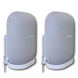 Affordable Essentials Wall Mount Hanger Stand for Nest Audio by Mount Genie (White, 2-Pack): Simple Install, The Slimmest Low-Profile Mount Available