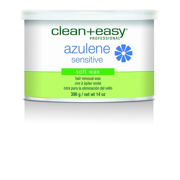 Clean + Easy Hair Removal Soft Wax With Azulene To Reduce Redness And Irritation- Ideal For Sensitive Skin, 14 oz