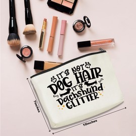 Cute Dachshund Cosmetic Bag for Dachshund Lovers, Mom, Sister or Any Dog Owner - Makeup Pouch for Women - Sausage Dog Themed Accessory