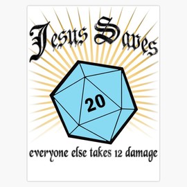 Jesus Saves Bumper Sticker Window Water Bottle Decal 5"