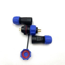 2 x Aviation Plug SP13 2-Pin Male Plug and Female Socket Cable Connector IP68 2 Pin Waterproof Round Connector In-Line Type Aviation Plug 250 V 13 A