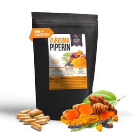 1040MG per capsule, 10: 1 Extract | 250 Turmeric Capsules | Laboratory Analysis [See Picture] + Black Pepper Piperin Additive |frei | without Level & Flow Medium Natural 100% Vegan Friendly Made in Germany