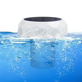 Lotus Floating Pool Chlorine Dispenser with Solar Power for Inground Pools, Open and Close Type Tank, Adjustable Control Ring, Reliable PP and ABS Plastic