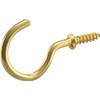 Hillman 592001 Cup Hooks, 7/8-Inch, Brass, 40-Pack