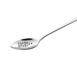 Life Is Tough but My Darling So Are You Spoon - Encouragement Gifts for Women Men - Food Dessert Spoon Engraved Stainless Steel - Eating Disorder Mental Illness Recovery Gifts for Women Men