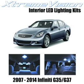 XtremeVision Interior LED for Infiniti G35 G37 Sedan 2007-2014 (11 Pieces) Cool White Interior LED Kit + Installation Tool