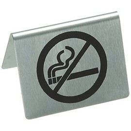 Stalwart U044 Stainless Steel Table Sign, No Smoking