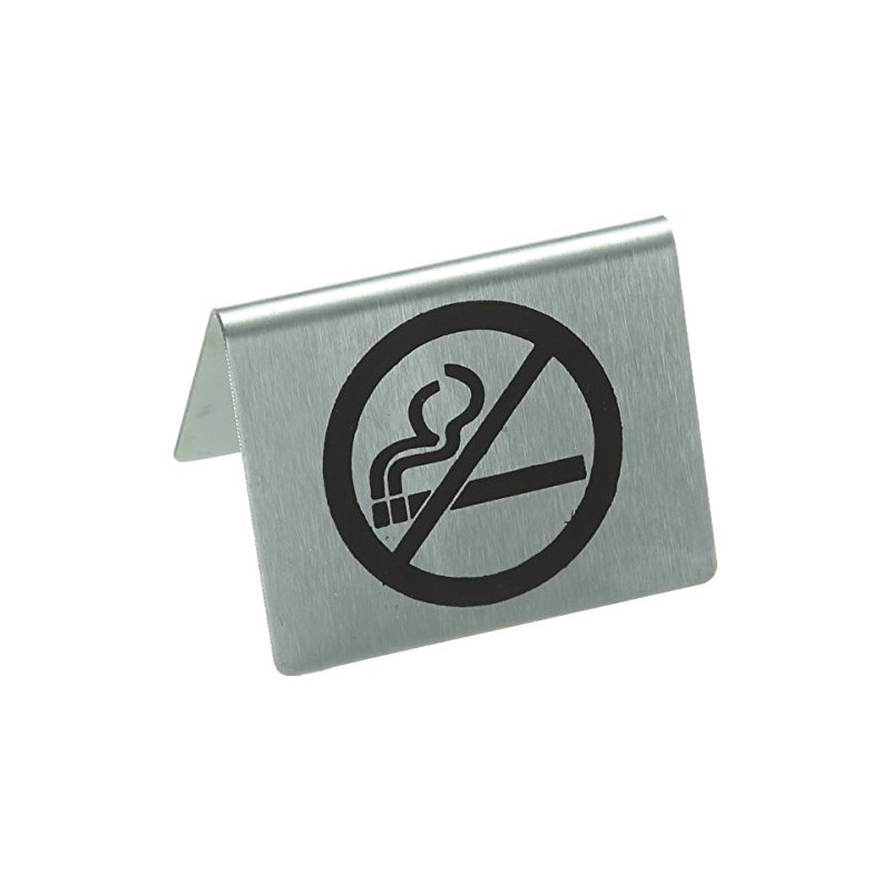 Stalwart U044 Stainless Steel Table Sign, No Smoking