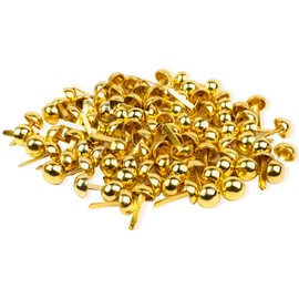 100 PCS Brass Paper Fasteners Metal Brass Fasteners, Mini Brads for Paper Crafts DIY Pins for Crafts (Gold)