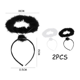 2 Pieces Angel Headbands, Angel Headband Decoration, Kids Play Props, Fluffy Plush Headbands, Holiday Party Supplies
