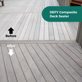 DEFY Extreme Composite Deck Sealer – Crystal Clear Waterproof Sealant for Wood & Composite Surfaces with Zinc Nano-Technology, Protects Against Water & UV Damage – 1 Gallon