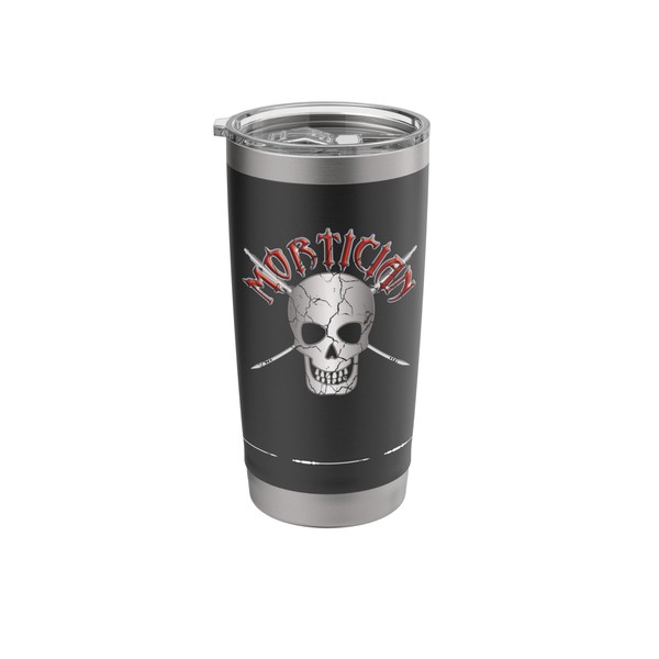 Mortician Skull with Trocar Crossbones for Embalmers Stainless Steel Insulated