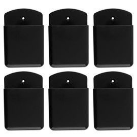 CHUEHKAK Pack of 6 Wall Mount Remote Control Wall Holder, Remote Control Holder Organiser, Remote Control Holder Wall, Remote Control Holder for Home and Office, Black