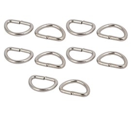 sourcing map 10 pieces 10 mm inner width silver belt D rings half rings half round rings DE