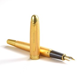 KINGBOOM 24k Gold Fountain Pen, Luxury Pen with Medium Nib, Gift for Business, Professional, Executive and Office Use