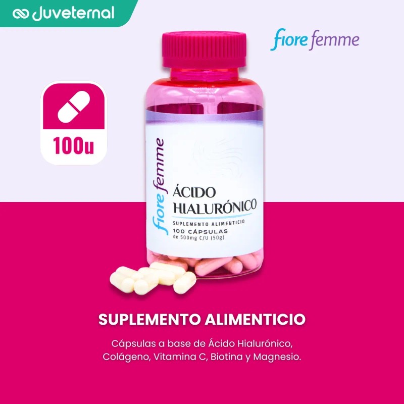 Fiore Femme Ácido Hialurónico Suplemento Alimenticio 100 U. Sabor Sin
