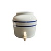 Aquanation Stripe Design Countertop Water Dispenser Porcelain Ceramic Beverage Crock