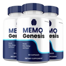 Memo Genesis Capsules, Cognitive Supplement, MemoGenesis Natural Pills (3 pack)