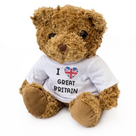 I LOVE GREAT BRITAIN FLAG - Teddy Bear - Cute Soft Cuddly Adorable - Gift Present