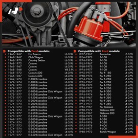 A-Premium Ignition Distributor Compatible with Ford F-100, F-150, F-250, F-350, E-100 E-150 E-200 E-250 E-300 E-350 Econoline Club Wagon, Bronco, Country Sedan, Custom 500, Galaxie 500, P-350, P-400