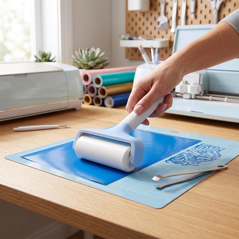 QWORK® Brayer Roller Applicator and Remover Set, Compatible with Cricut/Silhouette/Brother
