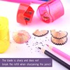 Iwobi 12 Pieces Manual Pencil Plastic Pencil Sharpener for Children,